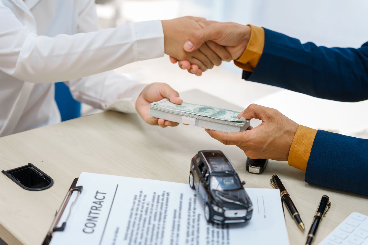 exchange of money for a car loan